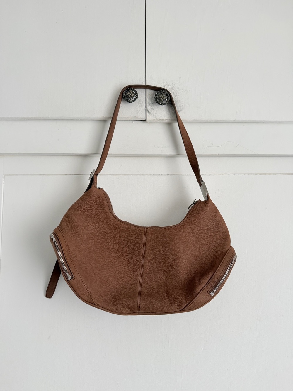 OSOI Cargo Hobo Shoulder Bag in Nubuck Brown - Picture 1 of 14